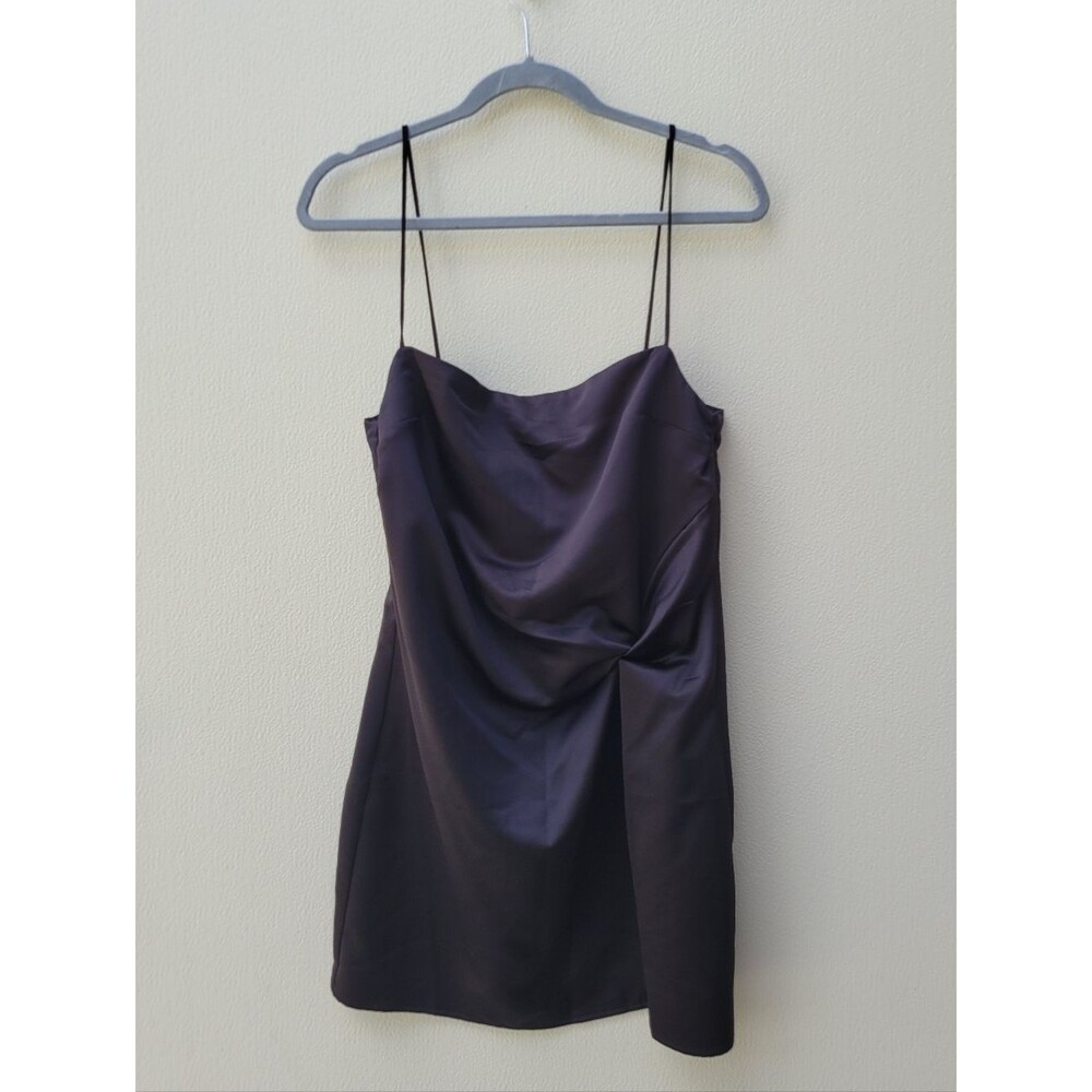 Topshop‎ Satin Slip Dress in Deep Purple Women Mini Size 8.